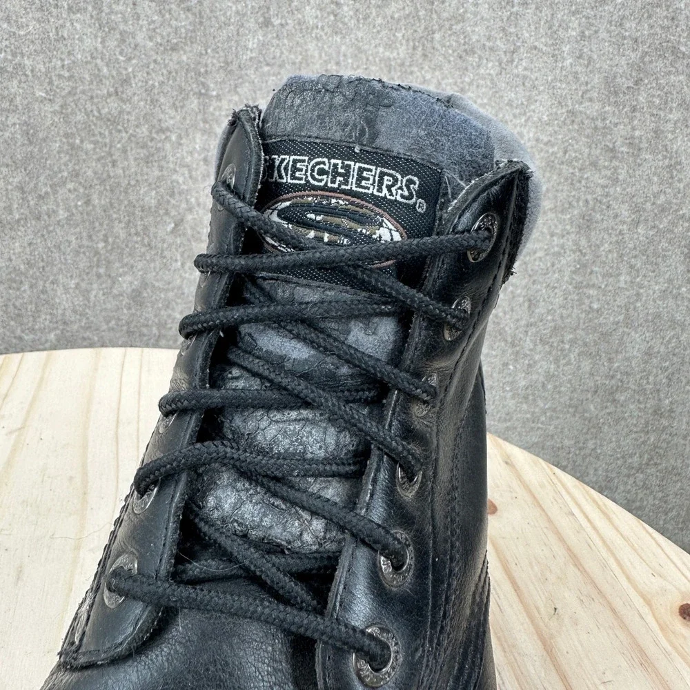 Skechers Tom Cats Bully 6606 Mens 10.5 Black Vintage Y2K Chunky Leather Boots